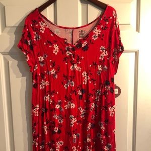 Red floral dress.  NWT